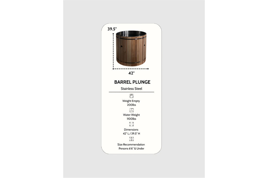 Dynamic Cold Therapy Pacific Cedar Barrel (Marine-Grade 316 Stainless Steel Interior)