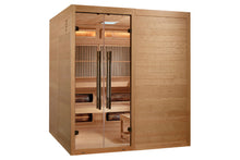 Load image into Gallery viewer, Golden Designs 2025 &quot;Toledo&quot; 6-Person Indoor Hybrid Sauna (Full Spectrum and Harvia Traditional Stove)
