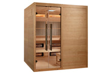 Load image into Gallery viewer, Golden Designs 2025 &quot;Toledo&quot; 6-Person Indoor Hybrid Sauna (Full Spectrum and Harvia Traditional Stove)
