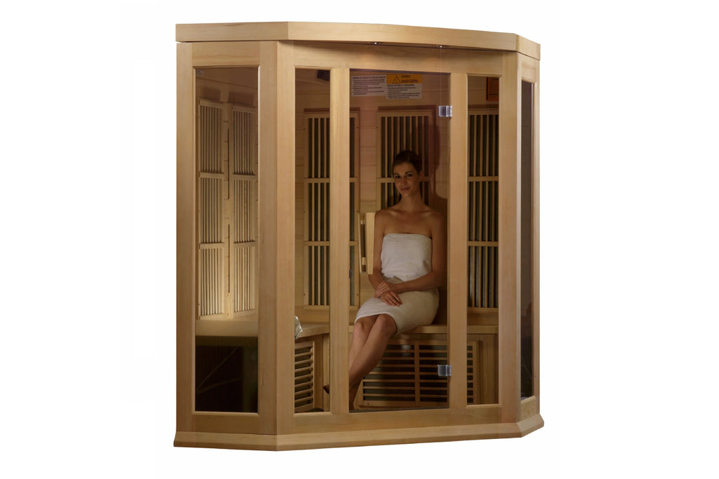 Maxxus 3-Person Corner Low EMF FAR Infrared Indoor Sauna