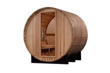 Load image into Gallery viewer, Golden Designs &quot;Zurich&quot; 4-Person Barrel Traditional Sauna (w/ Bronze Privacy View)
