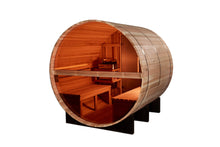 Load image into Gallery viewer, Golden Designs &quot;Zurich&quot; 4-Person Barrel Traditional Sauna (w/ Bronze Privacy View)
