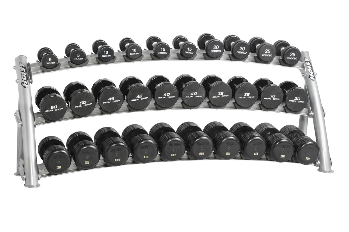 Hoist 3-Tier Horizontal Saddle Dumbbell Rack (CF-3461-3) (15 Pair ...