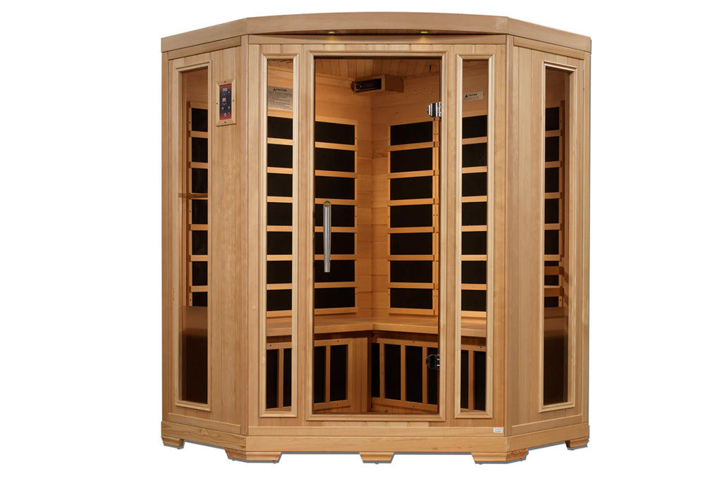 Pro 6 "Rebecca" 3-Person Corner Near Zero EMF Far Infrared Sauna (2025 Edition)