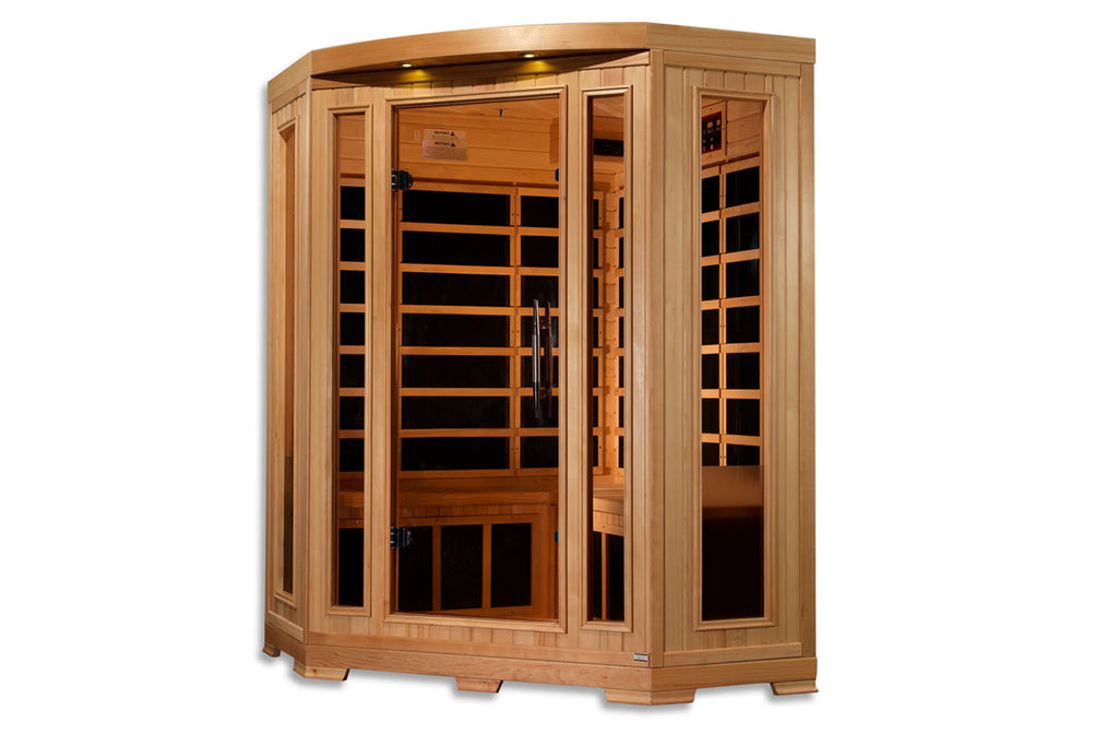 Pro 6 "Rebecca" 3-Person Corner Near Zero EMF Far Infrared Sauna (2025 Edition)