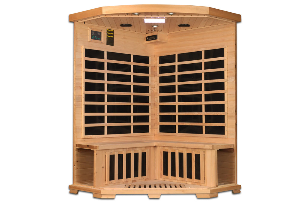 Pro 6 "Rebecca" 3-Person Corner Near Zero EMF Far Infrared Sauna (2025 Edition)