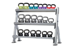 Warrior 2-Tier Universal Kettlebell/Dumbbell Storage Rack (Opt. 3rd Tier)