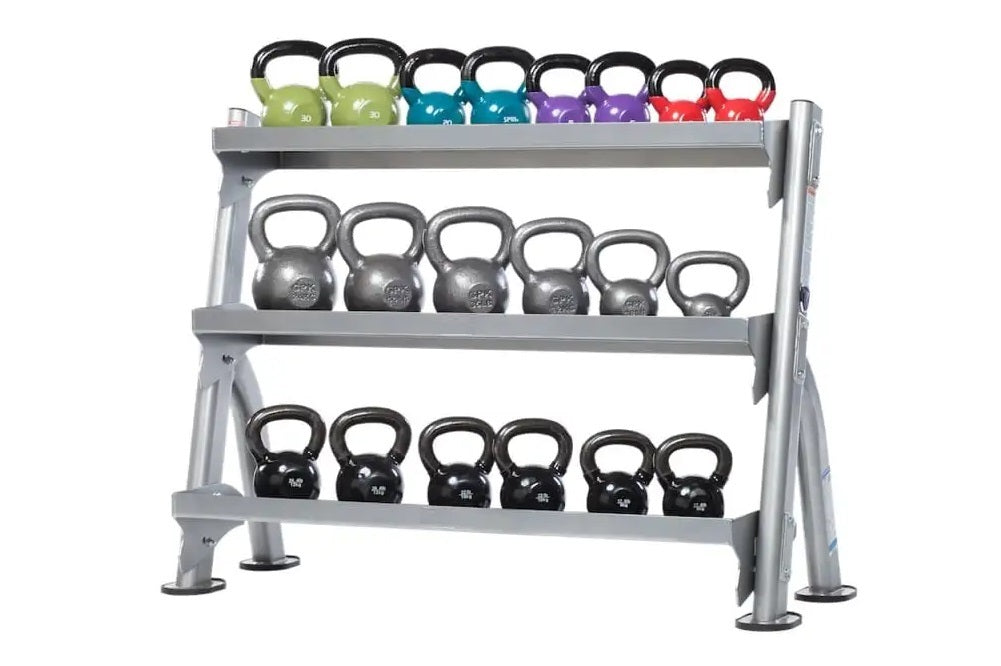 Warrior 2-Tier Universal Kettlebell/Dumbbell Storage Rack (Opt. 3rd Tier)