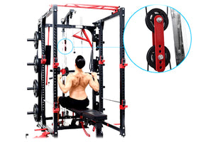 Warrior Freestanding Folding Cable Pulley Power Rack Cage