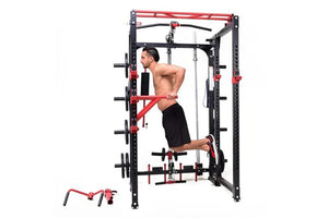 Warrior Freestanding Folding Cable Pulley Power Rack Cage