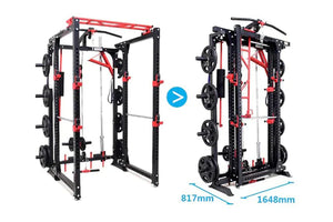 Warrior Freestanding Folding Cable Pulley Power Rack Cage