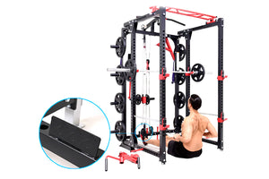 Warrior Freestanding Folding Cable Pulley Power Rack Cage